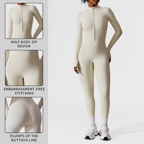 Women's Solid Zip-Up Skiing